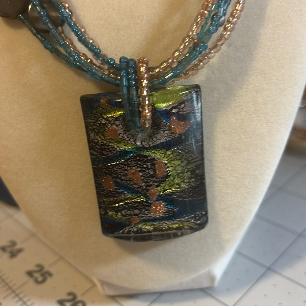 Boho‎ cottage CG polished stone necklace
